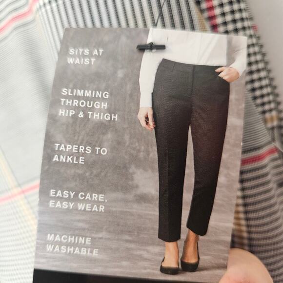 Liz Claiborne Plaid Classic Emma Tappered Ankle career ankle office pant size 14 - Picture 2 of 10